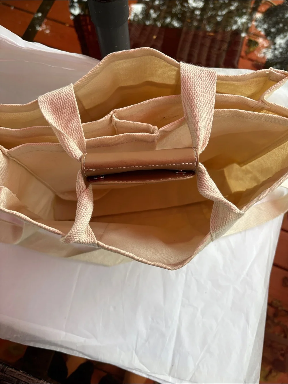 Canvas Tote Bag in Cream - Minimal Carryall